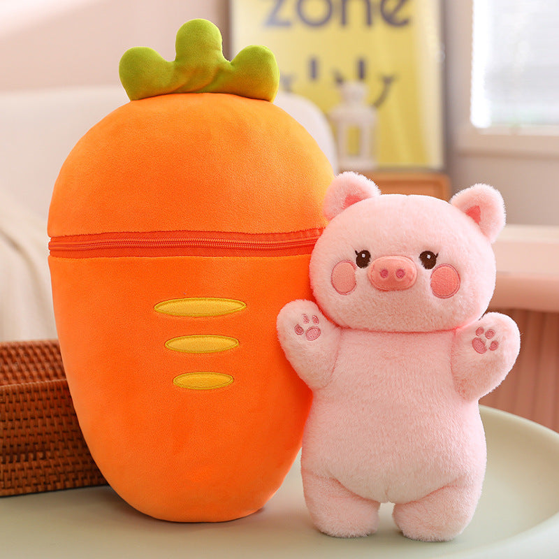 Strawberry and Carrot Plush Toy Pillows