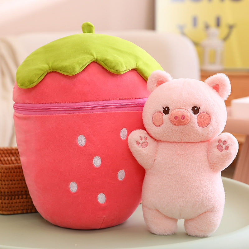 Strawberry and Carrot Plush Toy Pillows