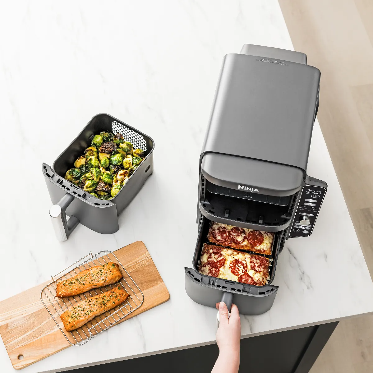 Ninja SL400UK Double Stack Xl 2-Drawer 9.5L Air Fryer – Grey