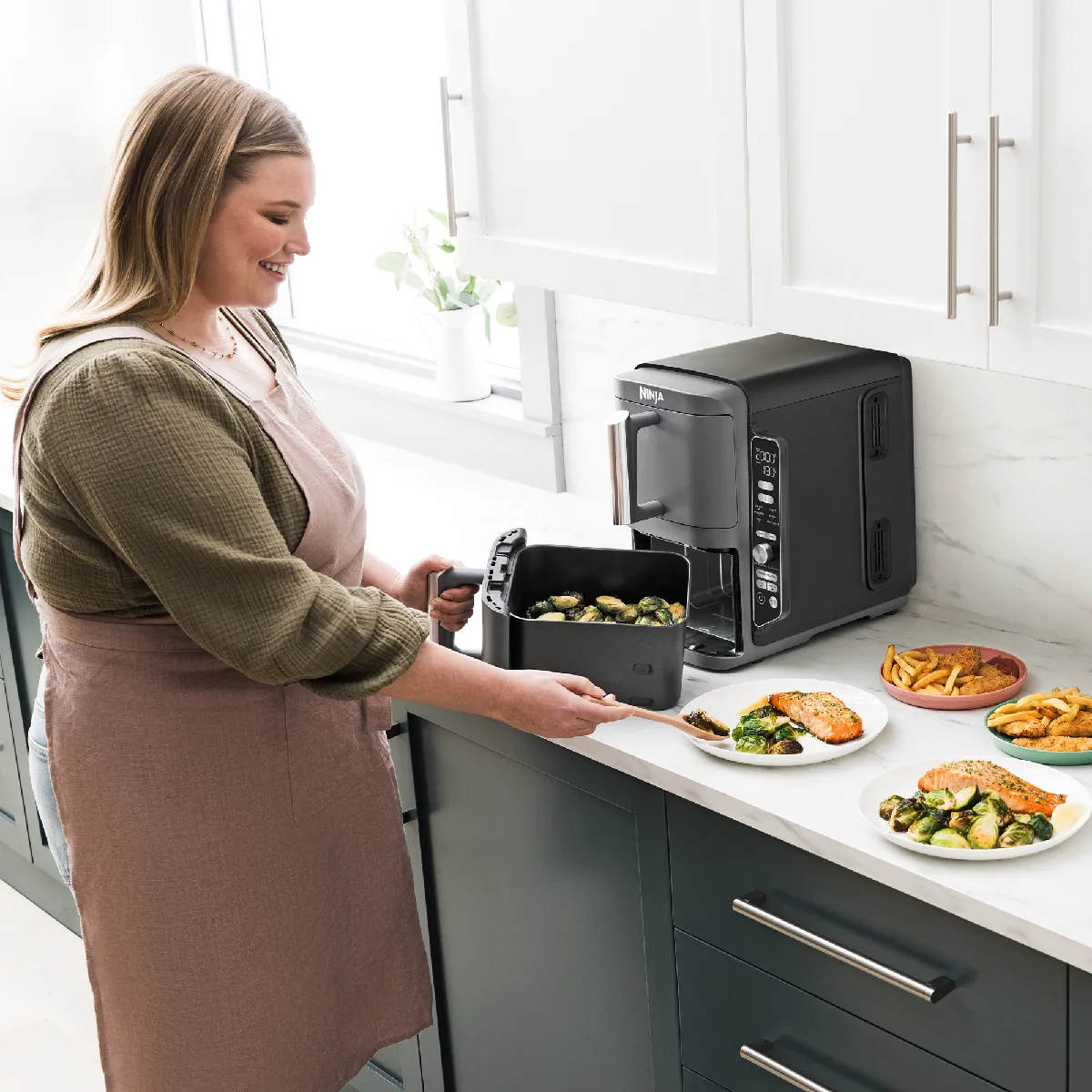 Ninja SL400UK Double Stack Xl 2-Drawer 9.5L Air Fryer – Grey