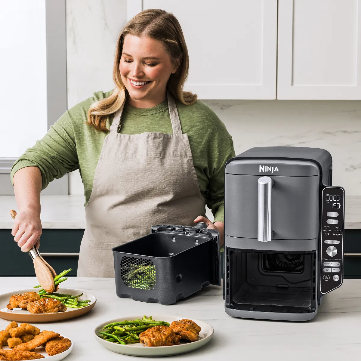 Ninja SL400UK Double Stack Xl 2-Drawer 9.5L Air Fryer – Grey