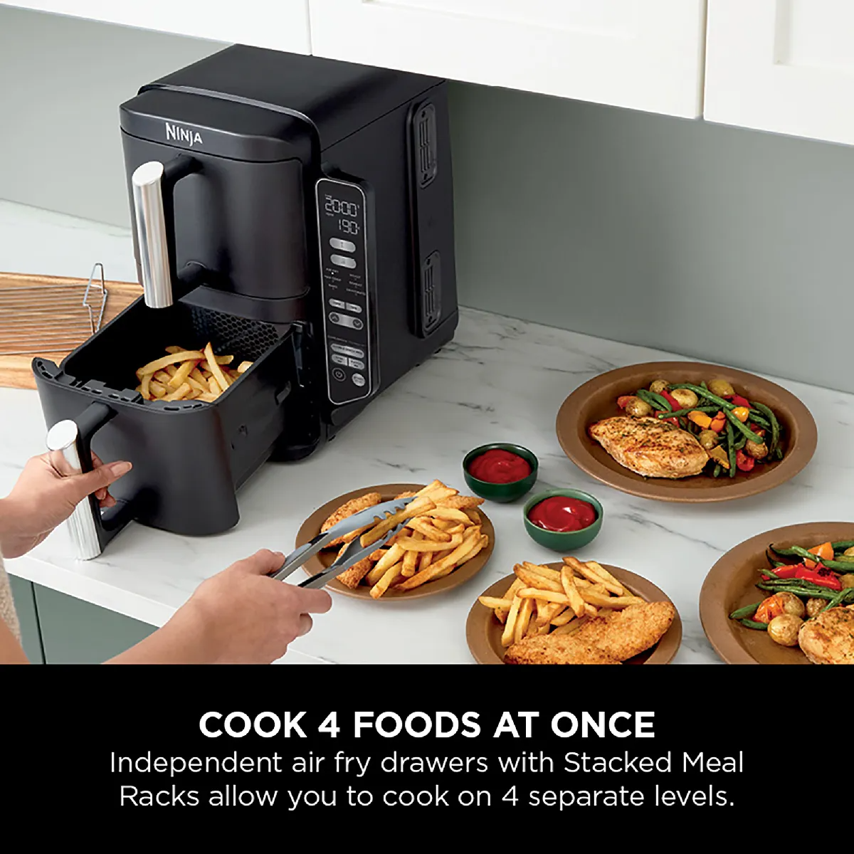 Ninja SL300UK Double Stack 2-Drawer Air Fryer 7.6L – Black