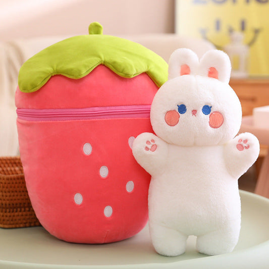 Strawberry and Carrot Plush Toy Pillows