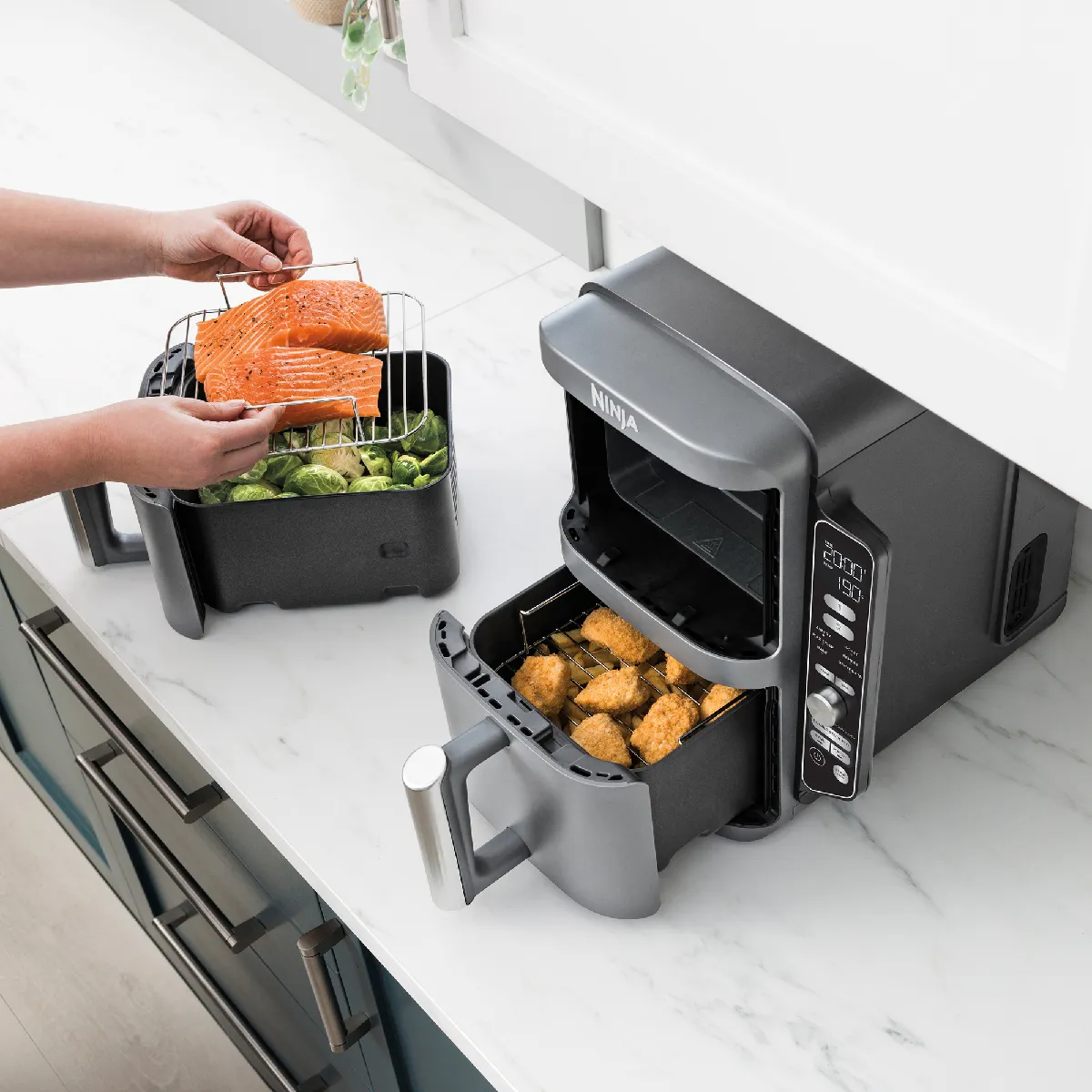 Ninja SL400UK Double Stack Xl 2-Drawer 9.5L Air Fryer – Grey
